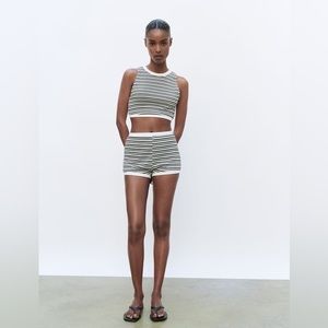 ZARA STRIPED JACQUARD TOP